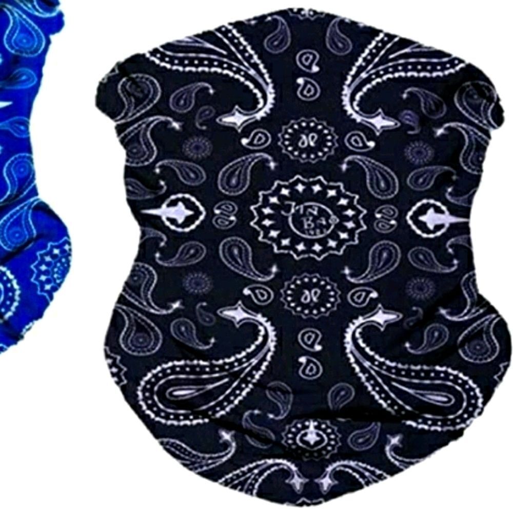 Navy blue Paisley gaiter balaclava mask neck cover